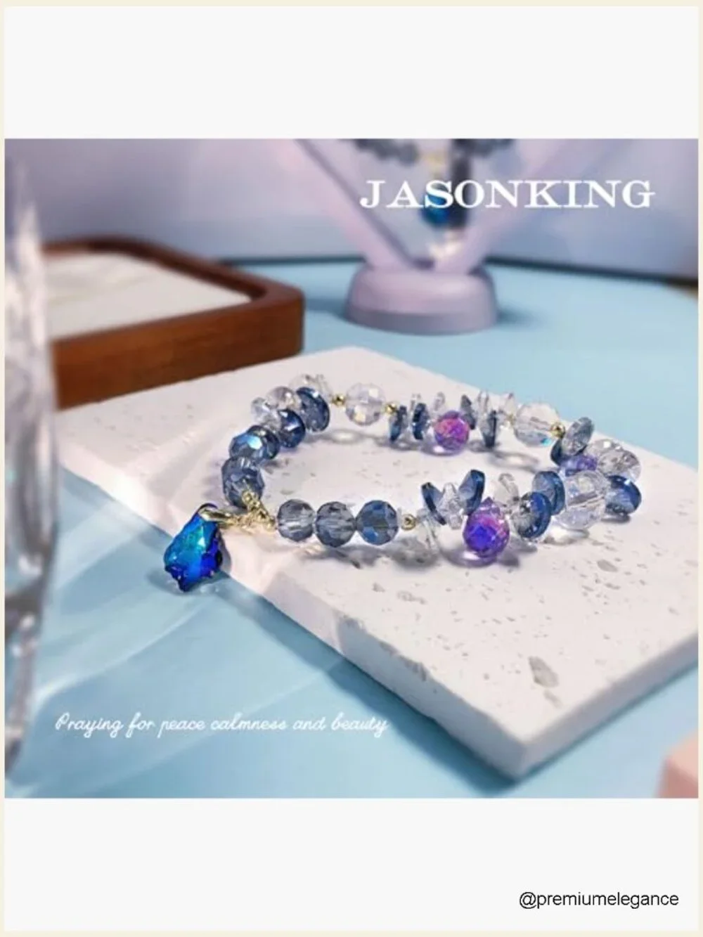 Handcrafted Crystal Beaded Stretch Bracelet Gift Box